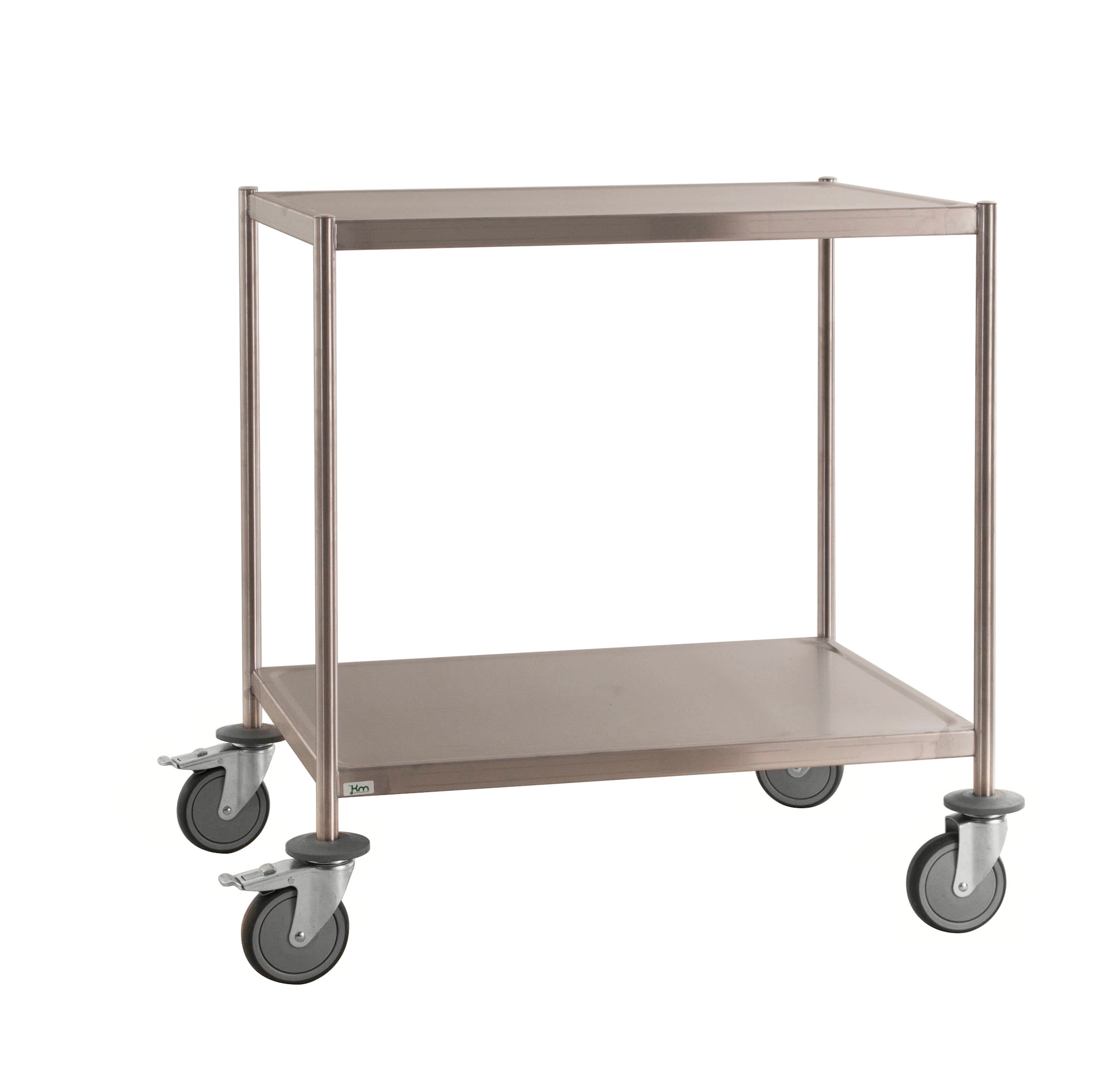 Carrello in acciaio inox 2 ripiani con freno 825 x 575 x 900 Kongamek KM60354MRU