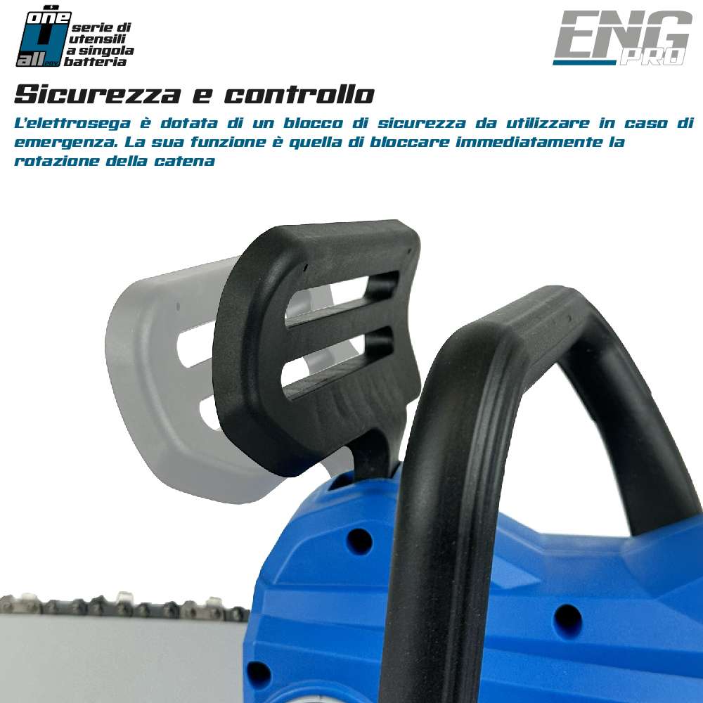 Motosega a batteria 250 mm - Linea professionale ONE4ALL 20V ENGPRO 1B20-ES00