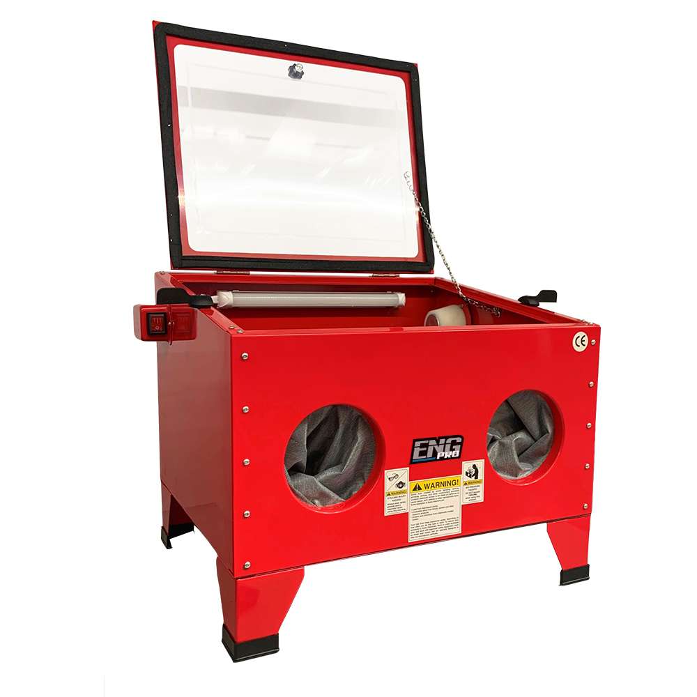 Sabbiatrice da banco con accessori pistola guanti ugelli -ENG PRO MA SB SP50