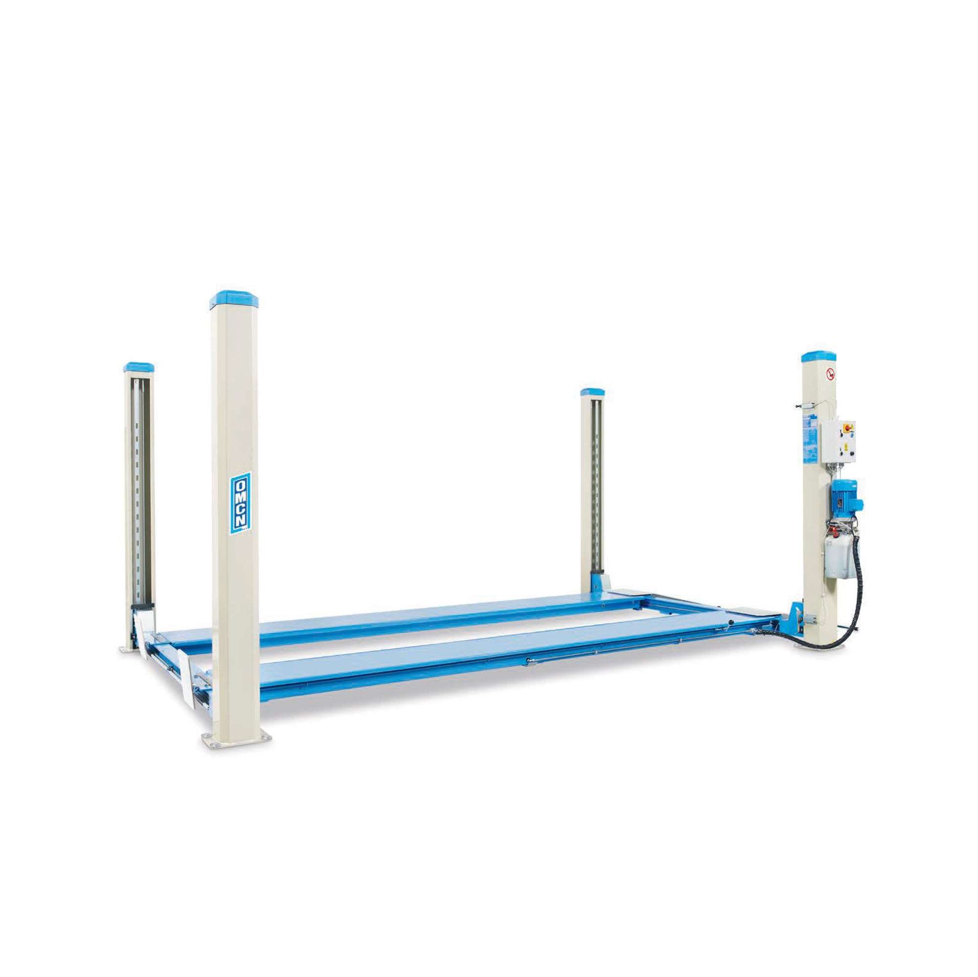 Ponte sollevatore elettroidraulico a 4 colonne portata 4000 kg per pedane piane OMCN