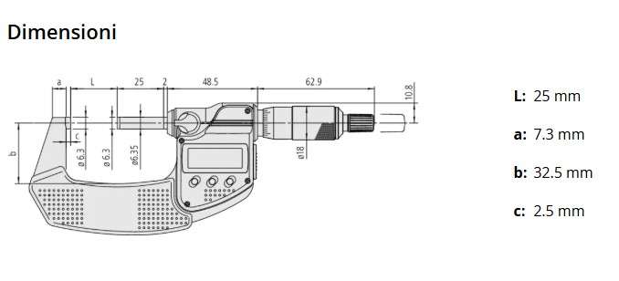 Micrometro digitale IP65 25-50 mm 293-241-30 - Mitutoyo