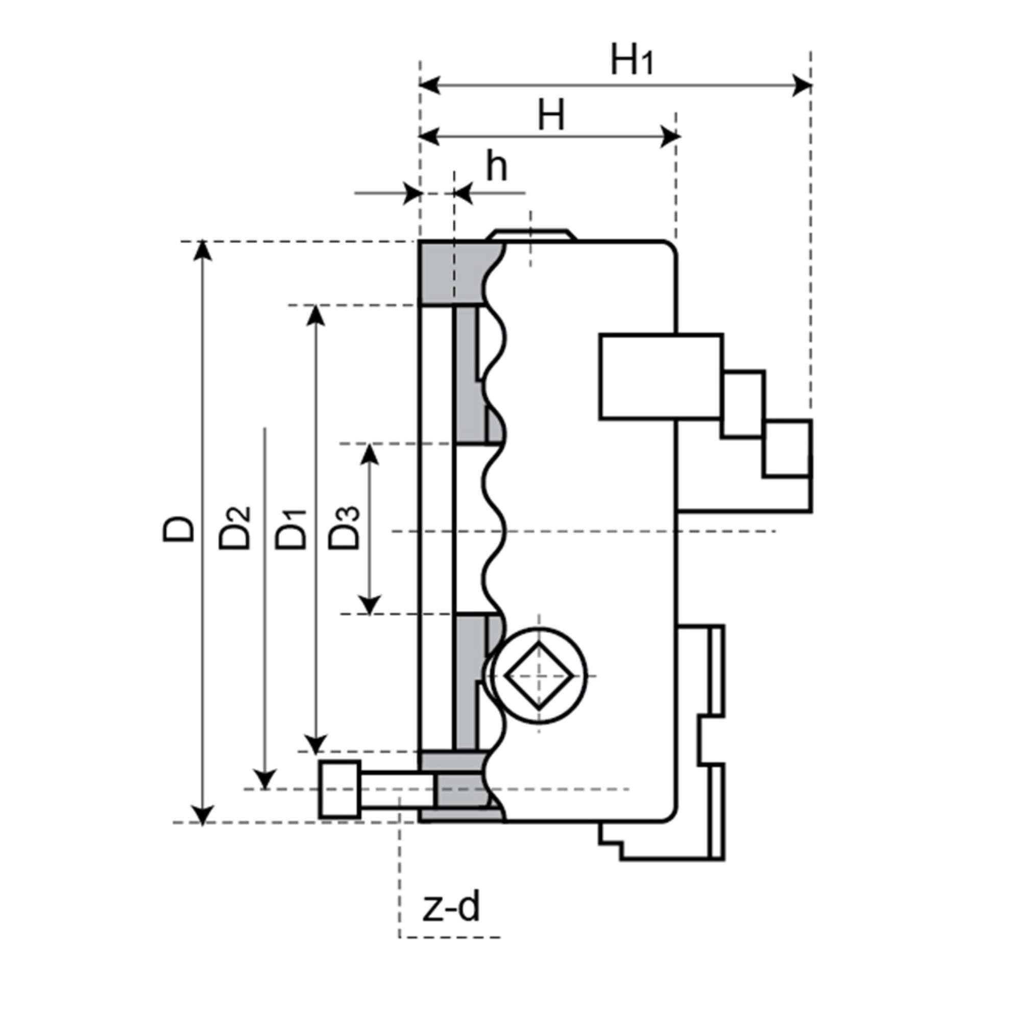 Mandrino autocentrante di precisione tornio 3+3 griffe 250mm echoENG MA AC M325
