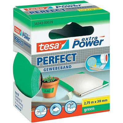 Nastro adesivo 38mmX2,75m telato verde EXTRA POWER PERFECT TESA 56343