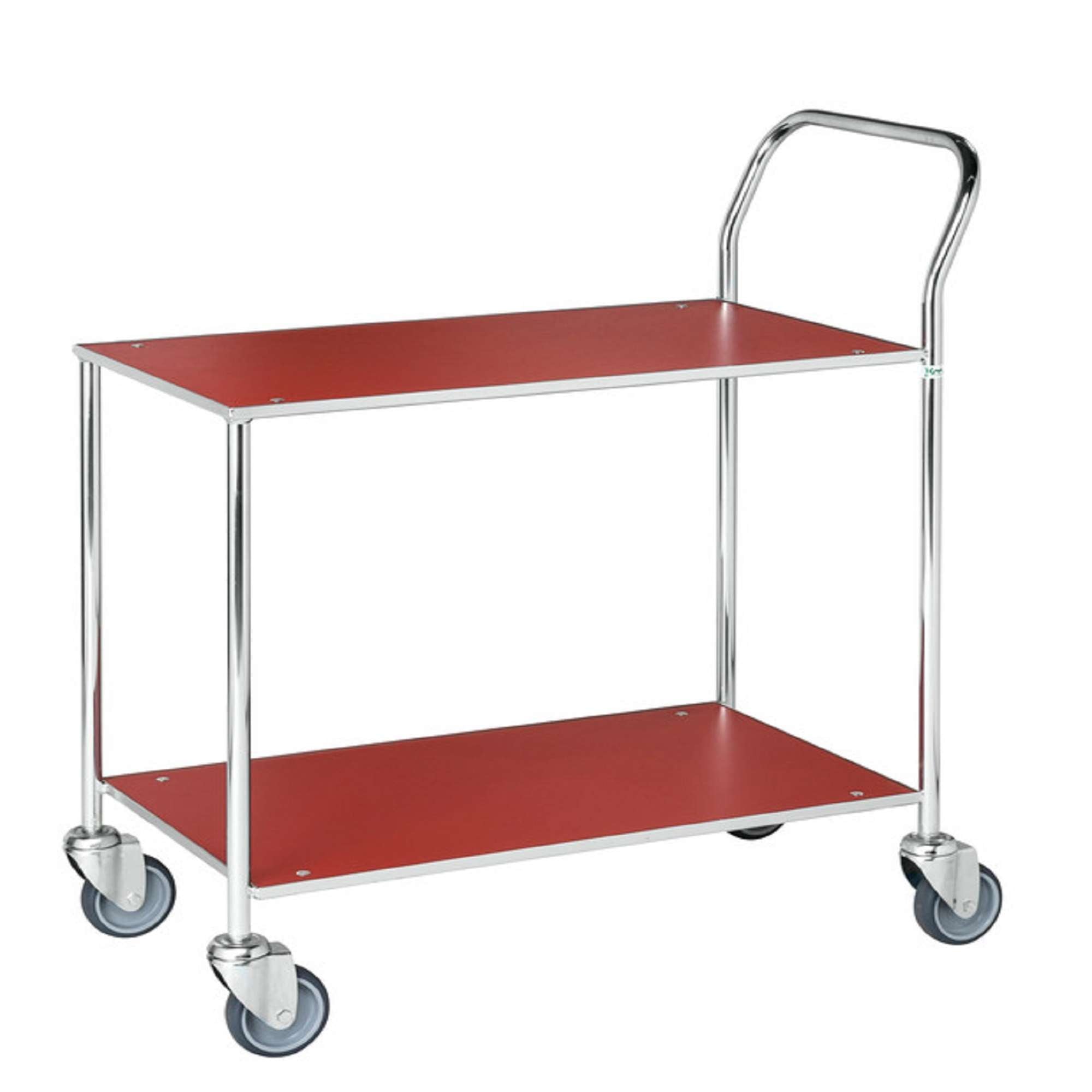 Carrello di servizio con 2 ripiani, Rosso/Bianco, 850x430x970 Kongamek KM173-1