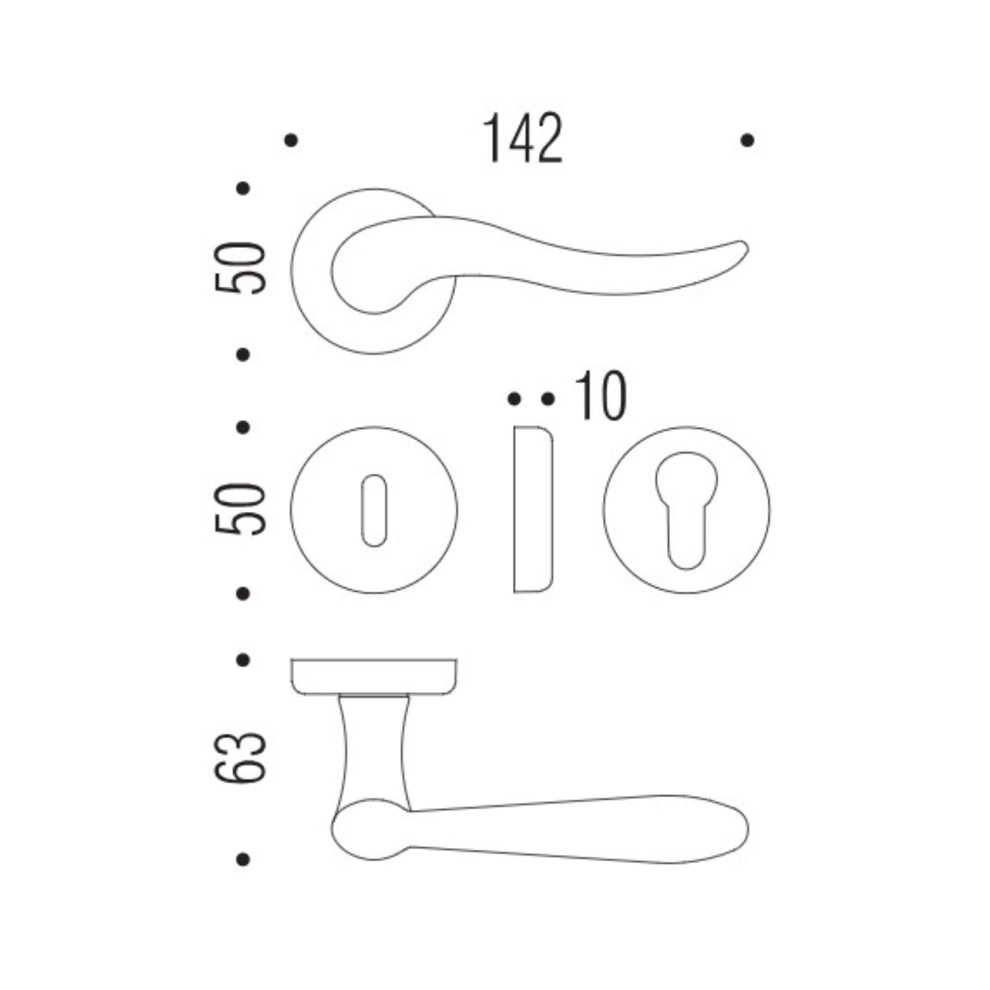 Maniglia Peter ID11R su ros. oroplus - ID11R-OL