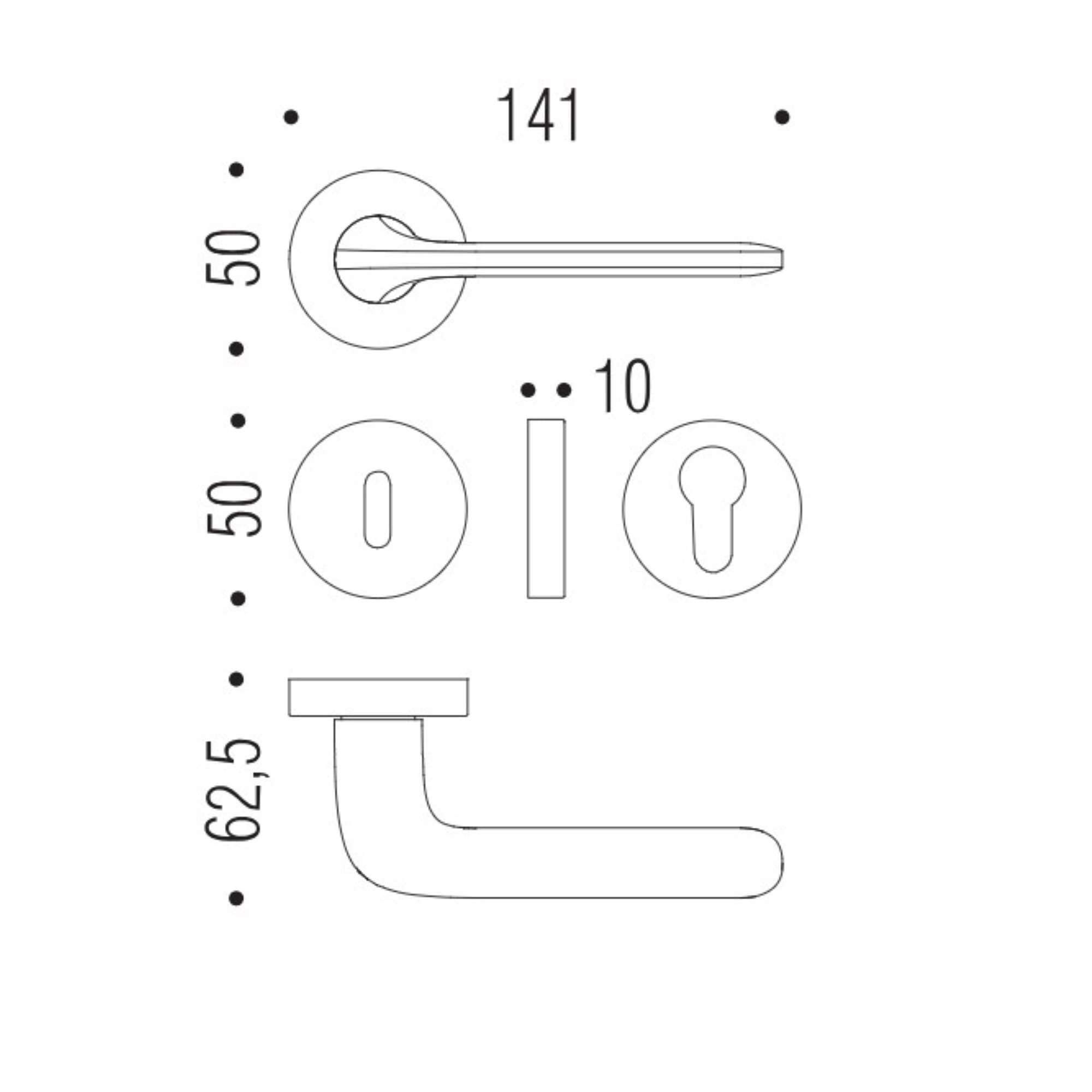 Maniglia roboquattro cromat - Colombo design ID41R-CM