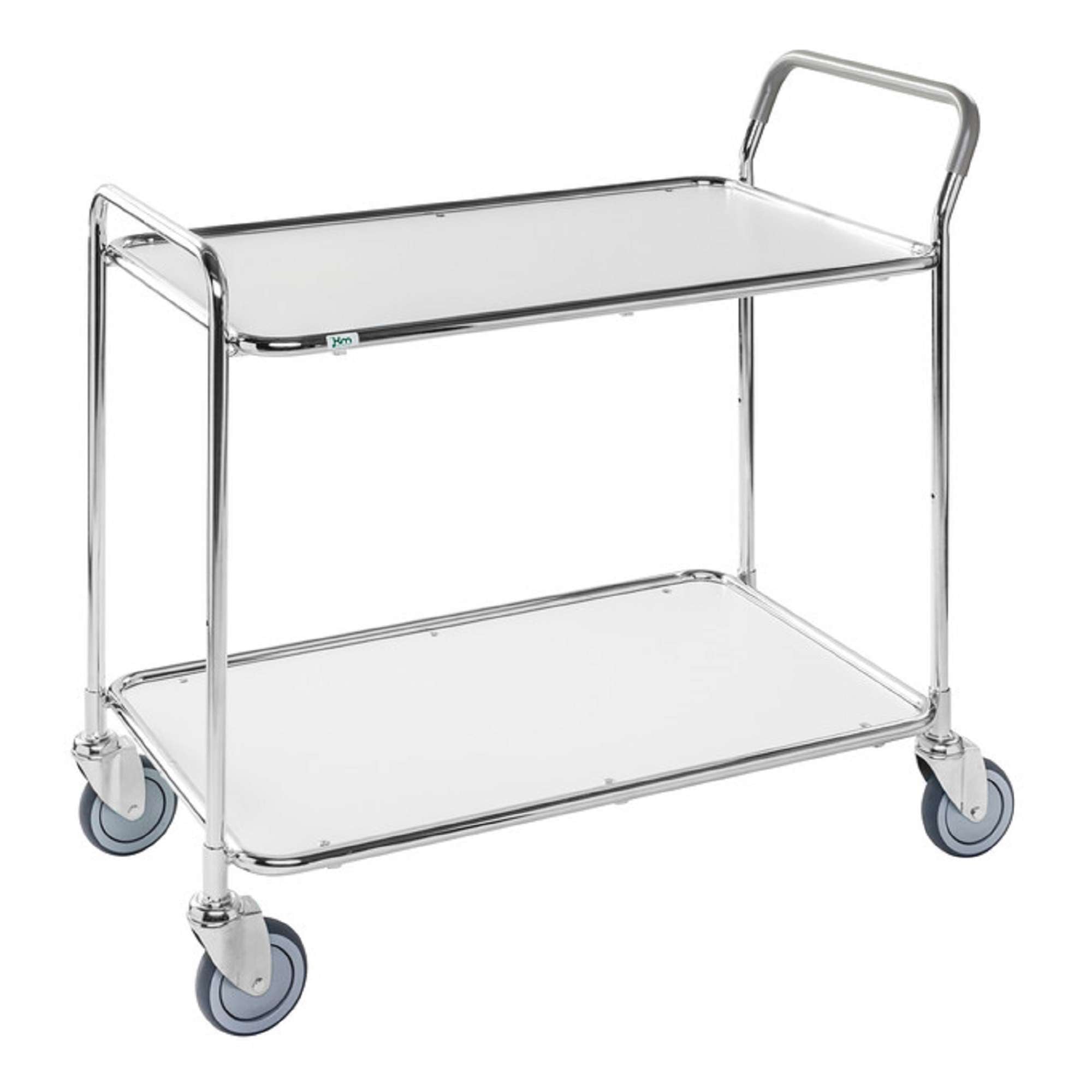 Carrello di servizio 2 ripiani Bianco/Elettro galvanizzato - Kongamek KM30770-6