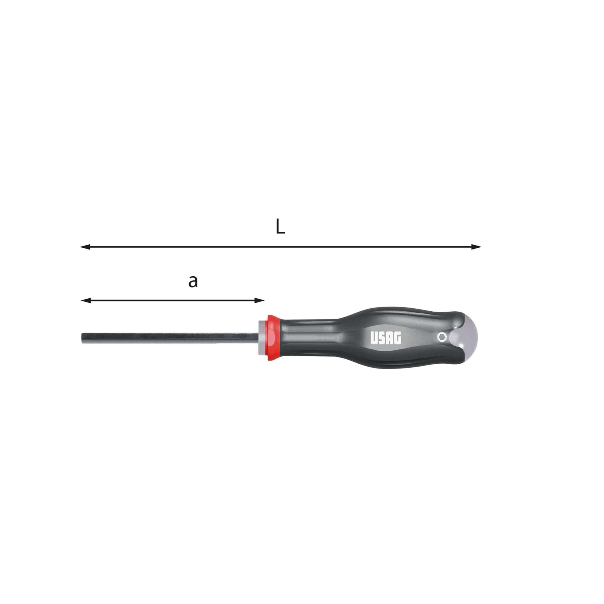 Chiavi maschio L. 220mm esagonale con esagono di manovra 6mm - Usag 280 D