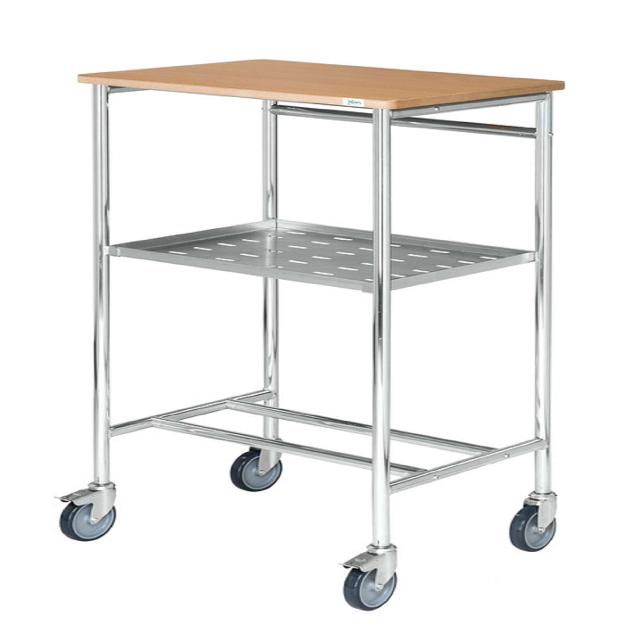 Carrello da scrittura, Elettro galvanizzato/Faggio 600x440x1055 Kongamek KM155-2