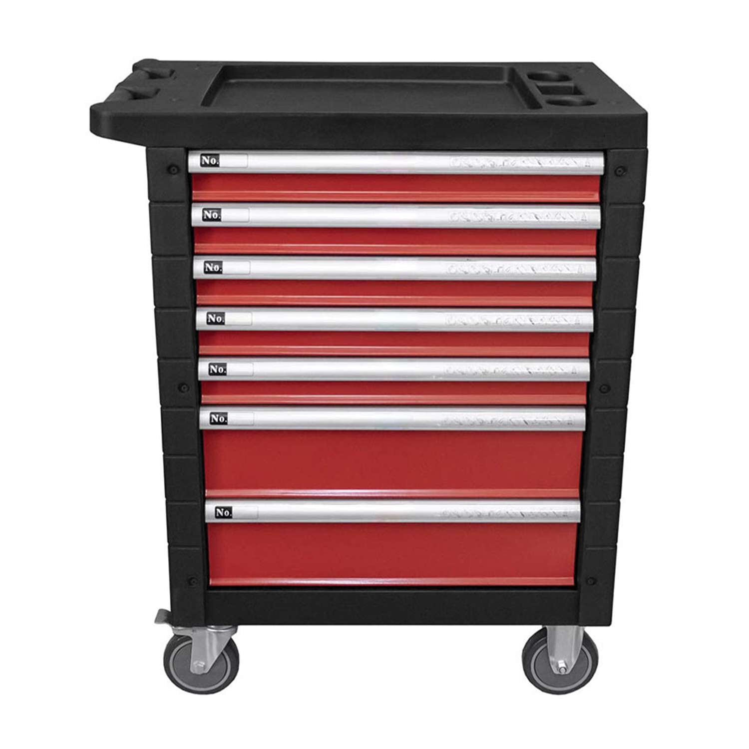 Carrello porta utensili rosso con 7 cassetti completo di 172 utensili - Fermec FM53686