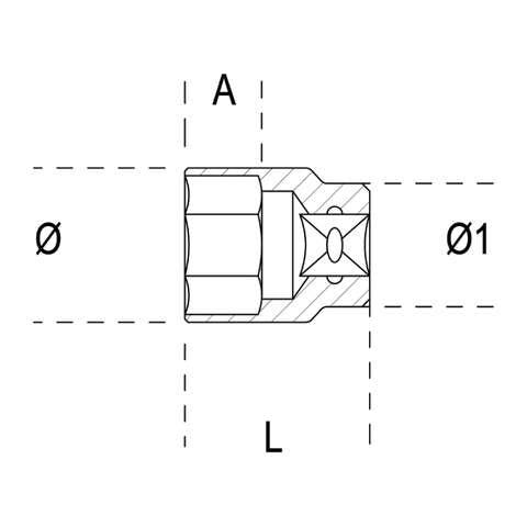 Chiavi a bussola con attacco quadro femmina 1/2" bocca esagonale, cromate - Beta