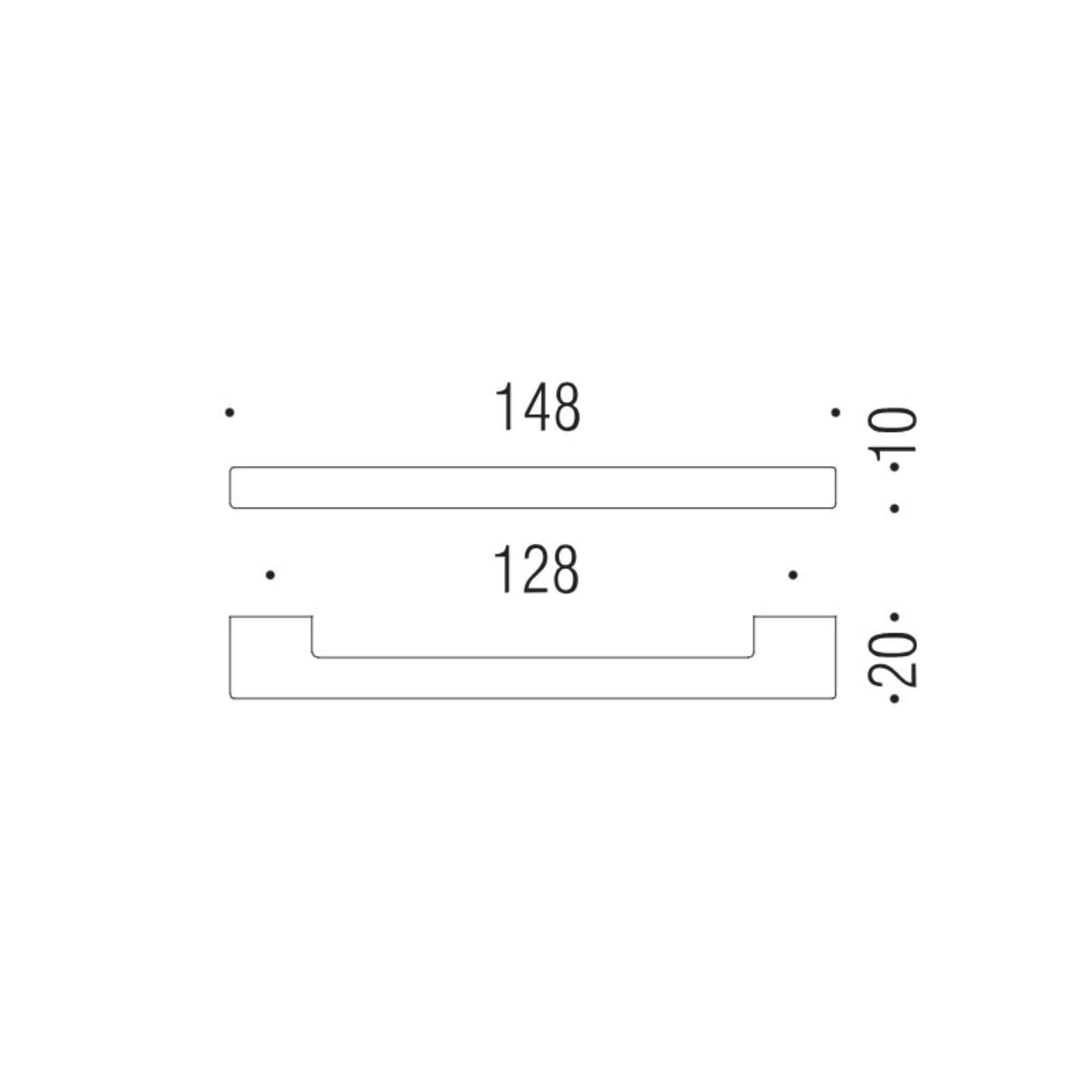 Maniglia F102/E INT.128 CROMOLUCIDO - Colombo Design F102/E-CR