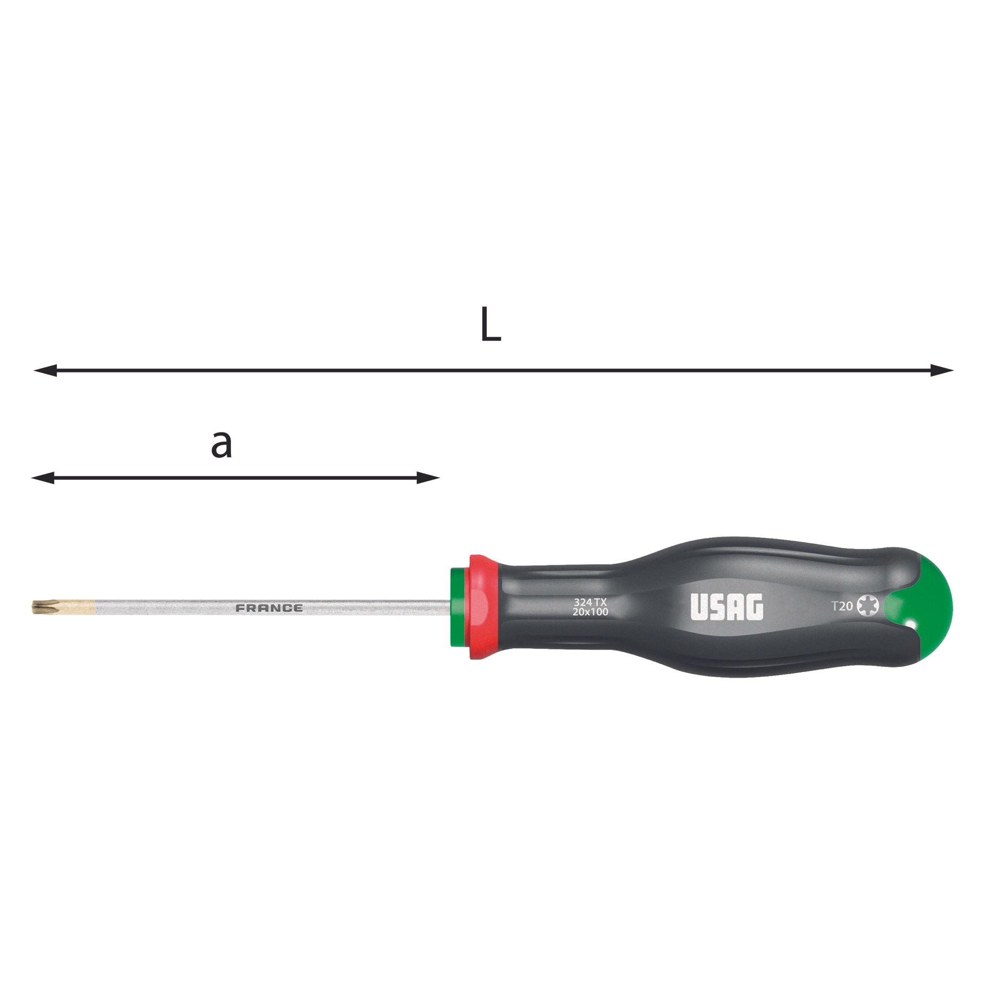 Giravite per viti con impronta Torx (T6x50-T7x50-T8x50-T9x75) - Usag 324 TX