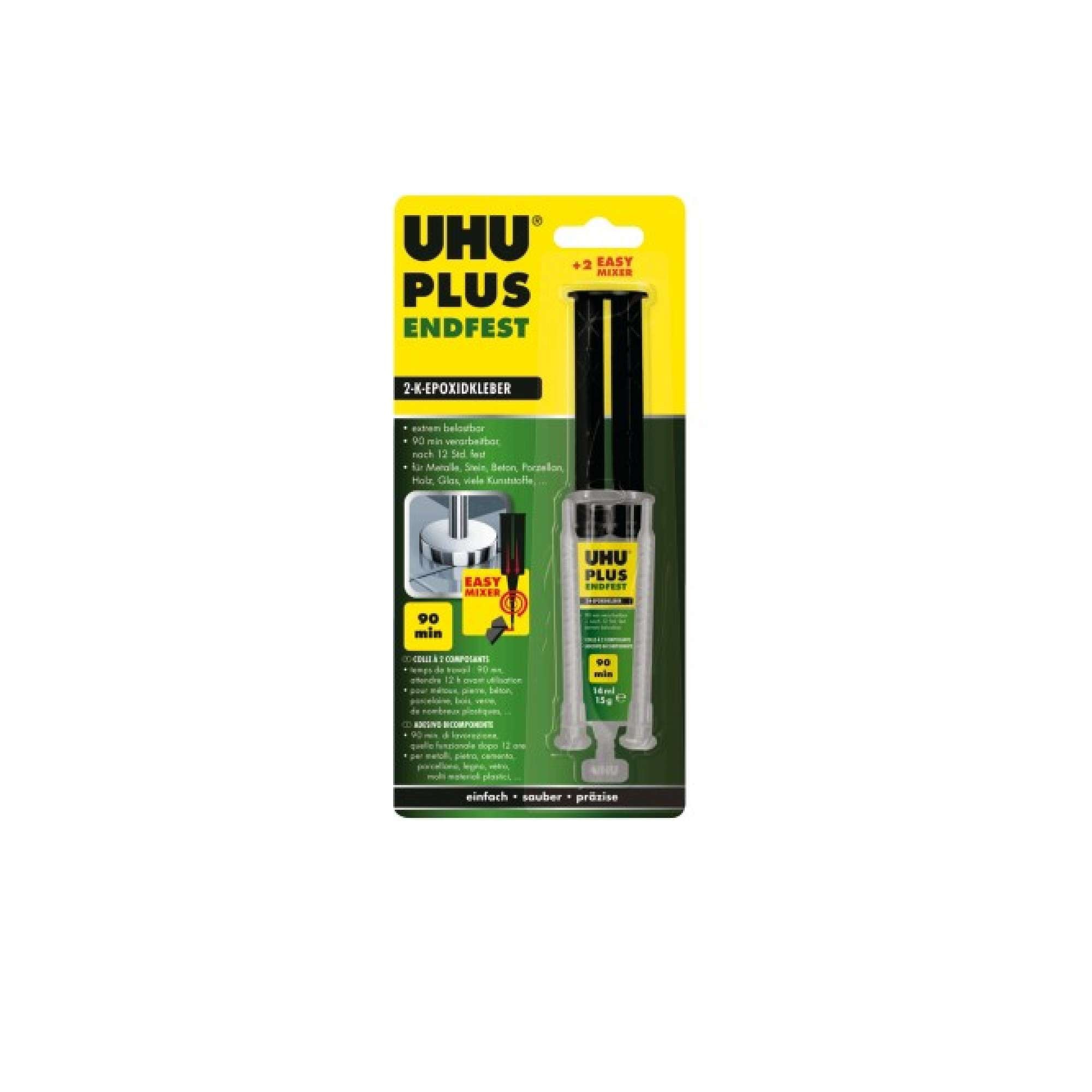 Colla Bicomp.Uhu Plus 90Min. Mixer 14Ml. - UHU Bostik 63247