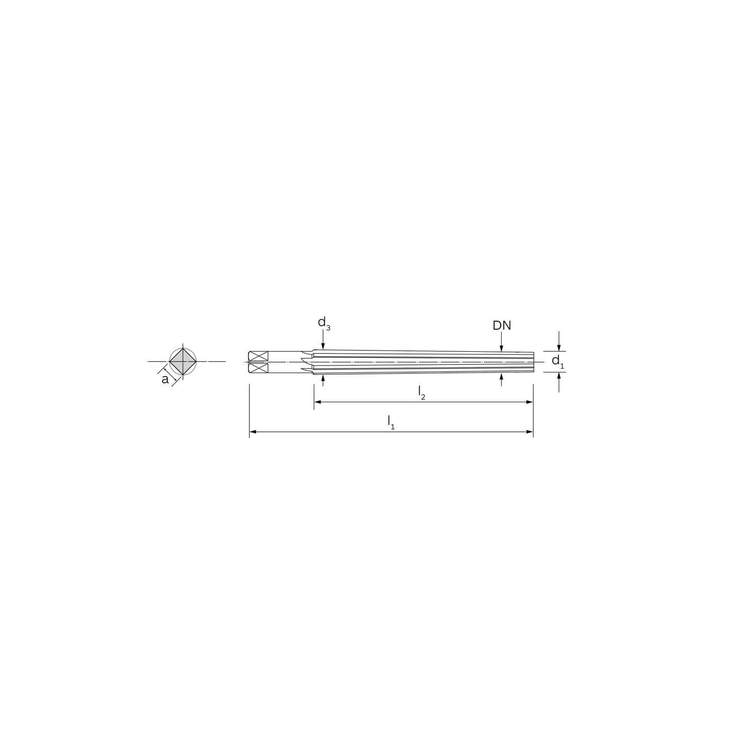 Alesatore a mano per spine coniche taglia 7-8' DIN 9 - ILIX HSS