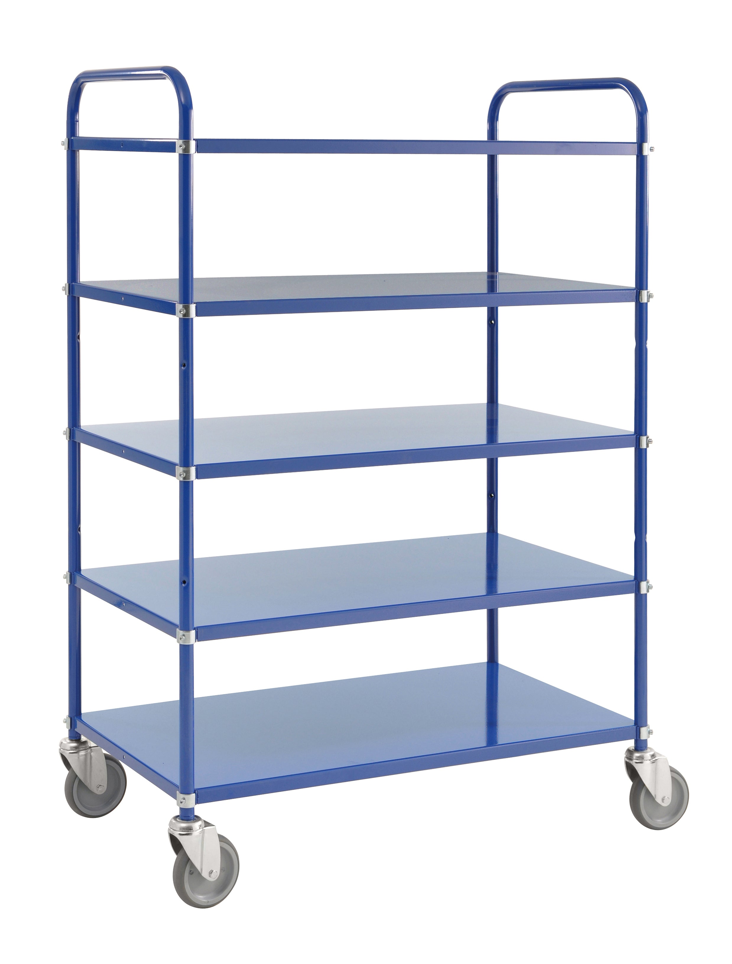 Carrello Blu alto in lamiera metallica, 5 ripiani 980x585x1445 Kongamek KM4124-B