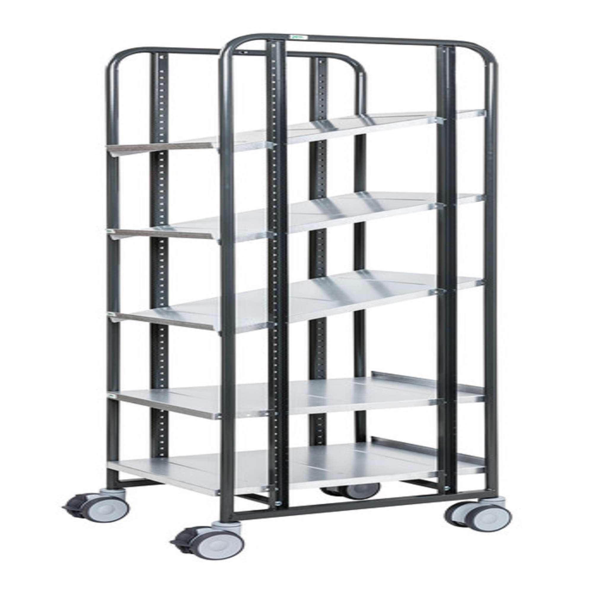 Carrello grigio scuro con freno 5 Ripiani 477x638x1850 - Kongamek KM168-5HS-ERGO