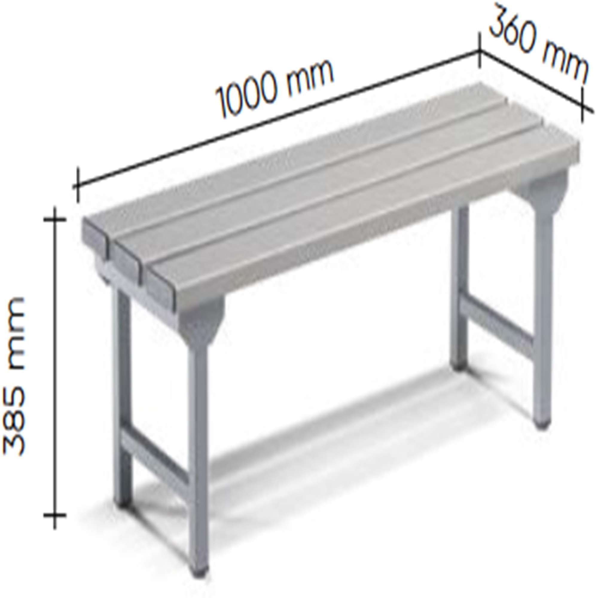 Panchina per spogliatoio in metallo 1000 X 360 X 385 H - singola - FAMI FAN95400001 - Grigio