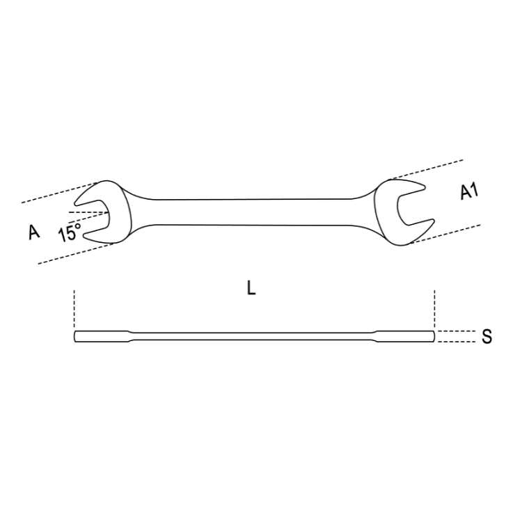 Chiavi a forchetta 8x9mm doppie cromate ingombro delle teste ridotto - Beta 55 8X9