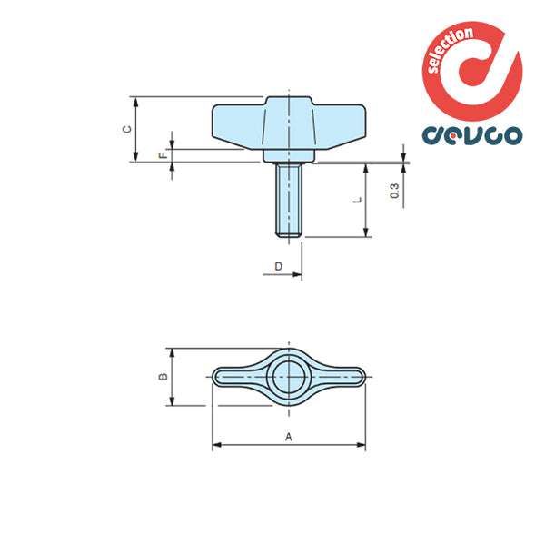 Galletto di fissaggio GP/48 m8 pz.2 - Gamm - 6310025