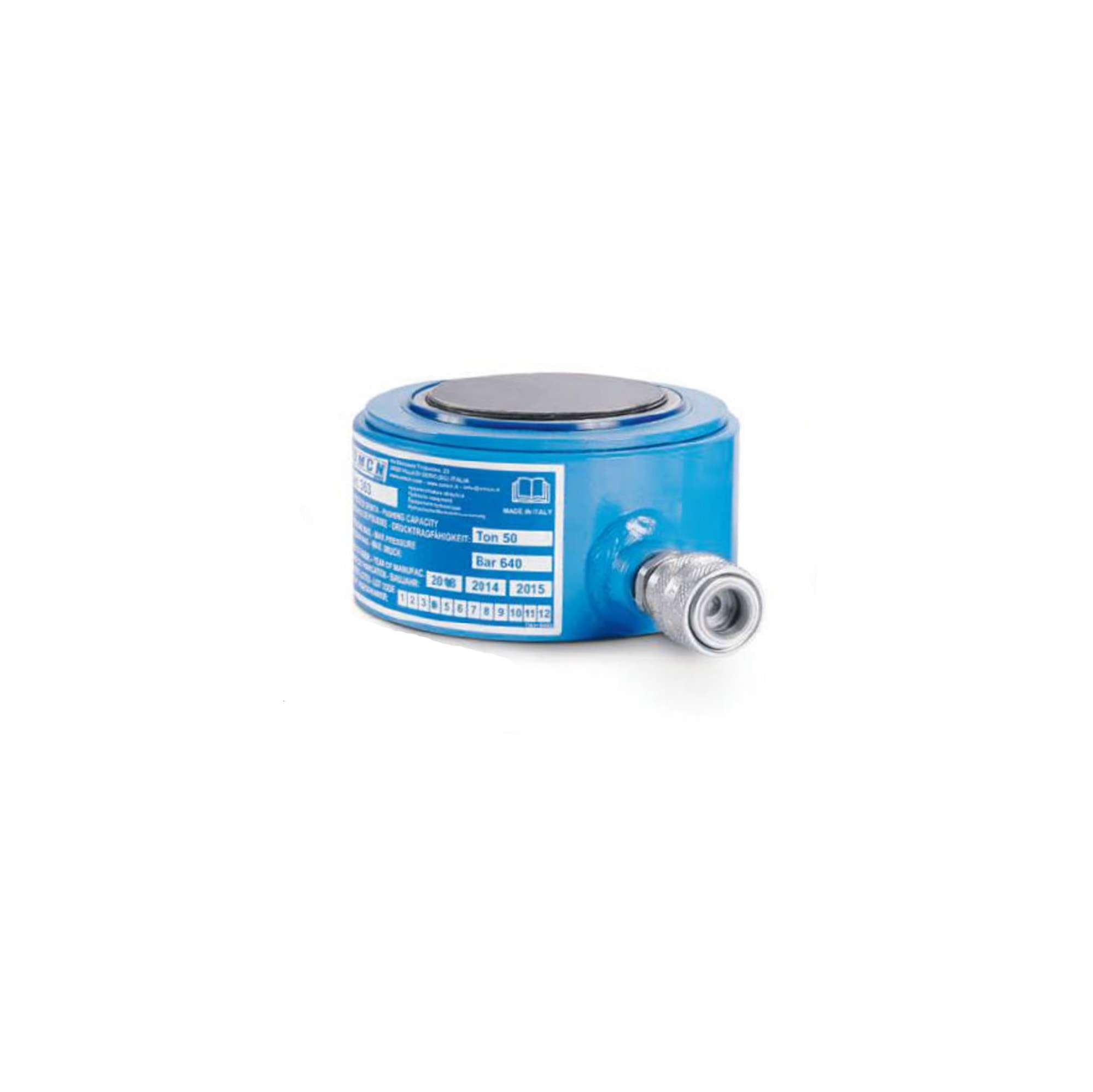 Cilindro idraulico capacità 50 ton con ritorno a gravità, H.75mm - OMCN 363