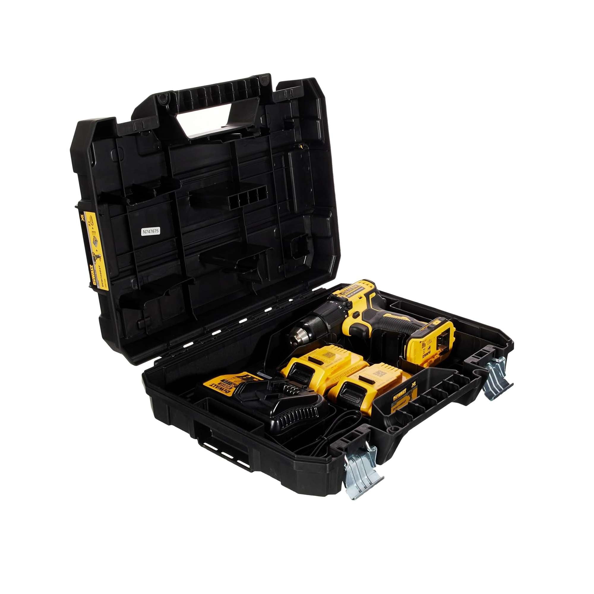 Trapano avvitatore compatto con percussione 18V XR + 2 Batterie 2.0Ah - Dewalt DCD709D2T-QW