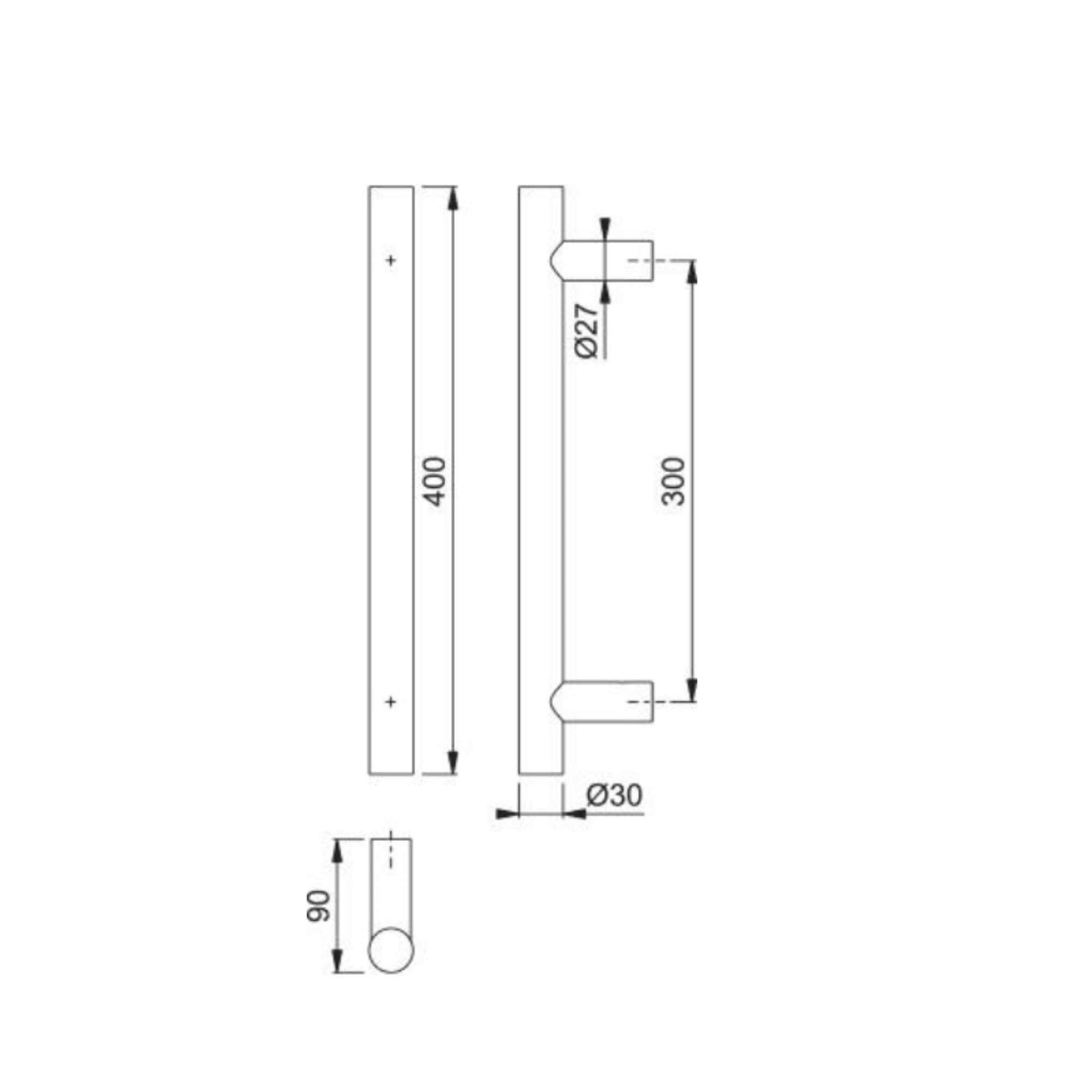 Maniglione diritto E5011, F69 acciaio inox satinato - Hoppe 6520605