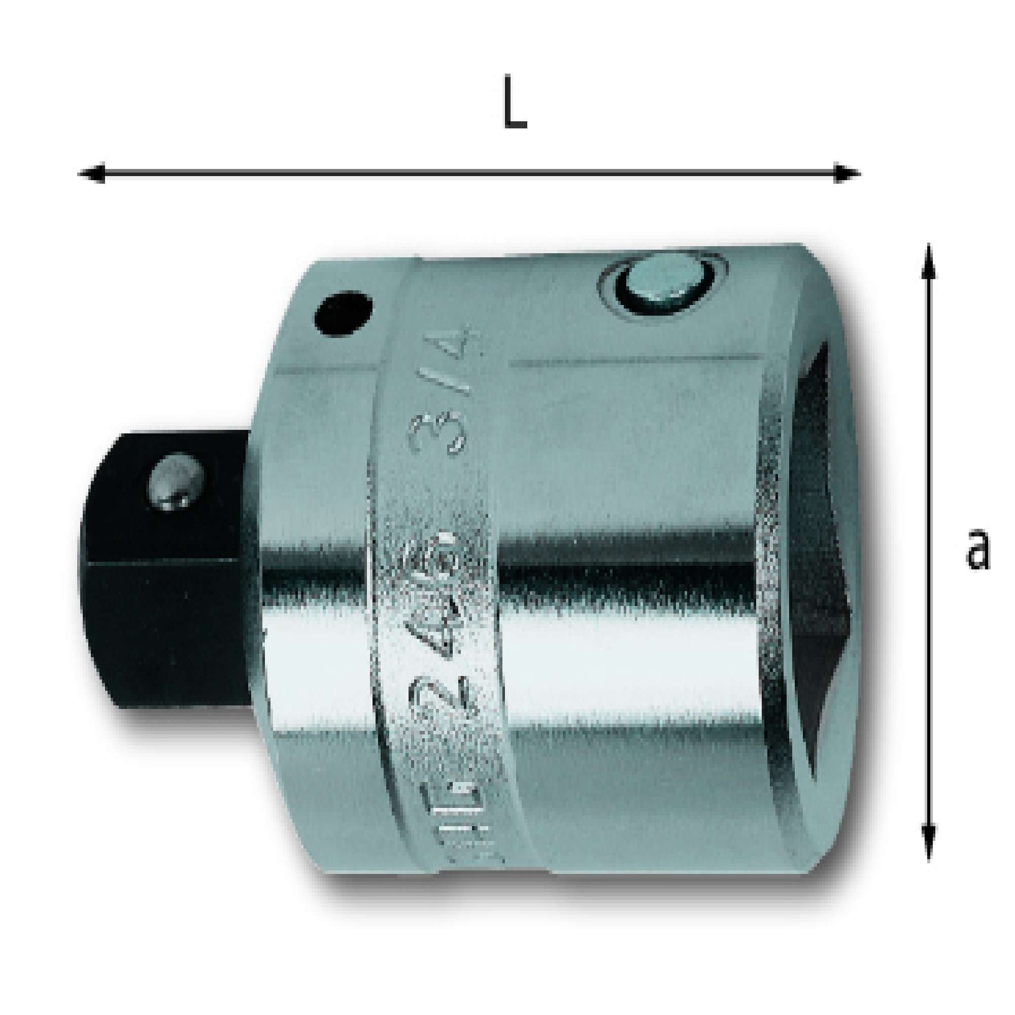 Raccordo riduttore attacco quadro femmina 3/4", quadro maschio 1/2" Usag 246 3/4