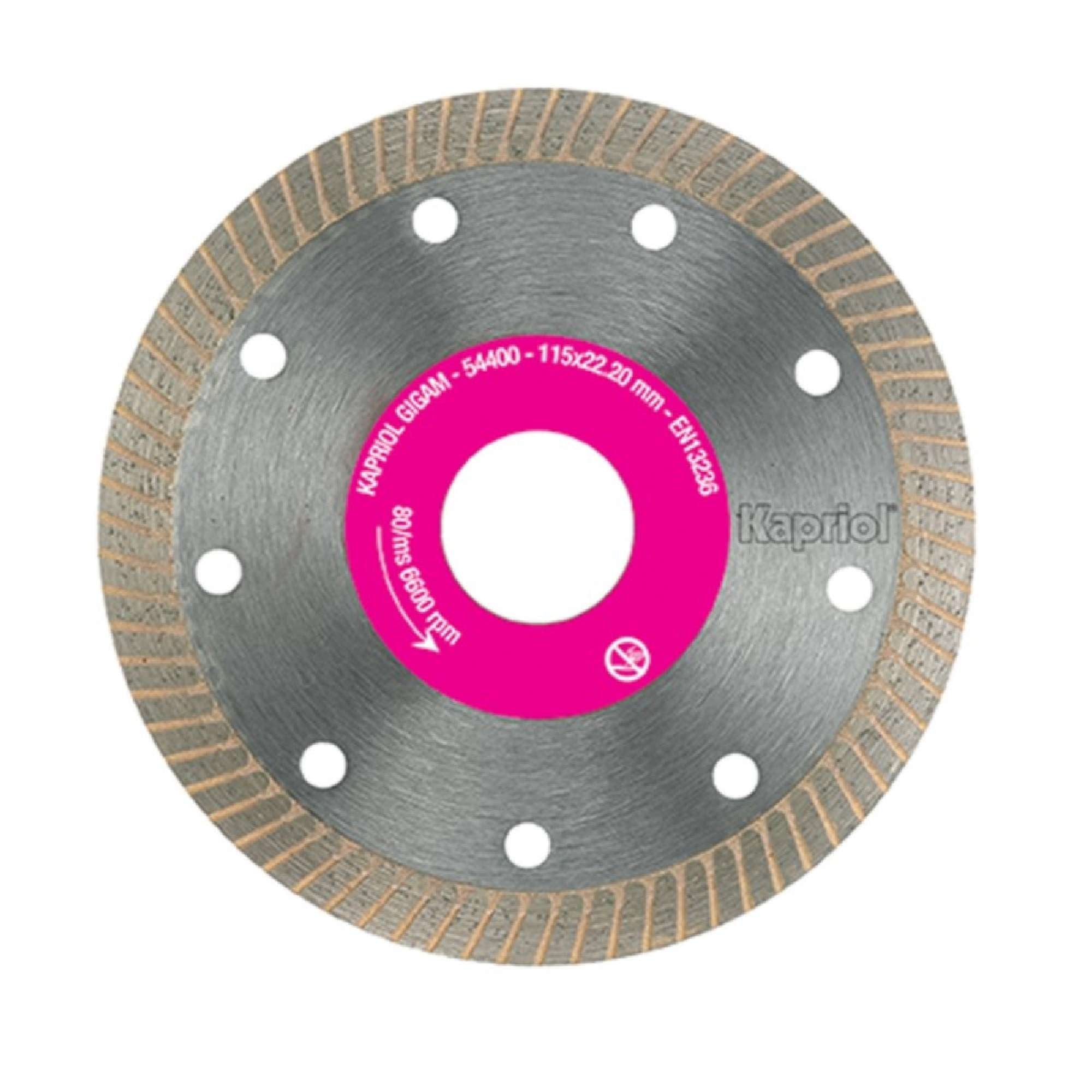 Disco da taglio diamantato per ceramica Thin Cut 115mm 22,2mm - Kapriol 54400