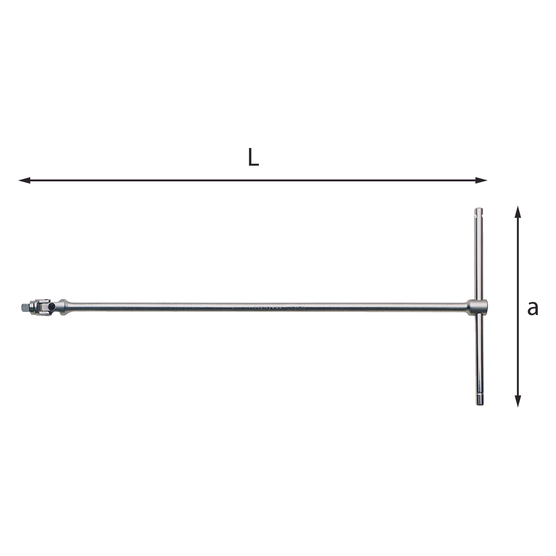 Chiave a T con attacco quadro snodato 390mm - Usag U02730201 273 1/4 Q