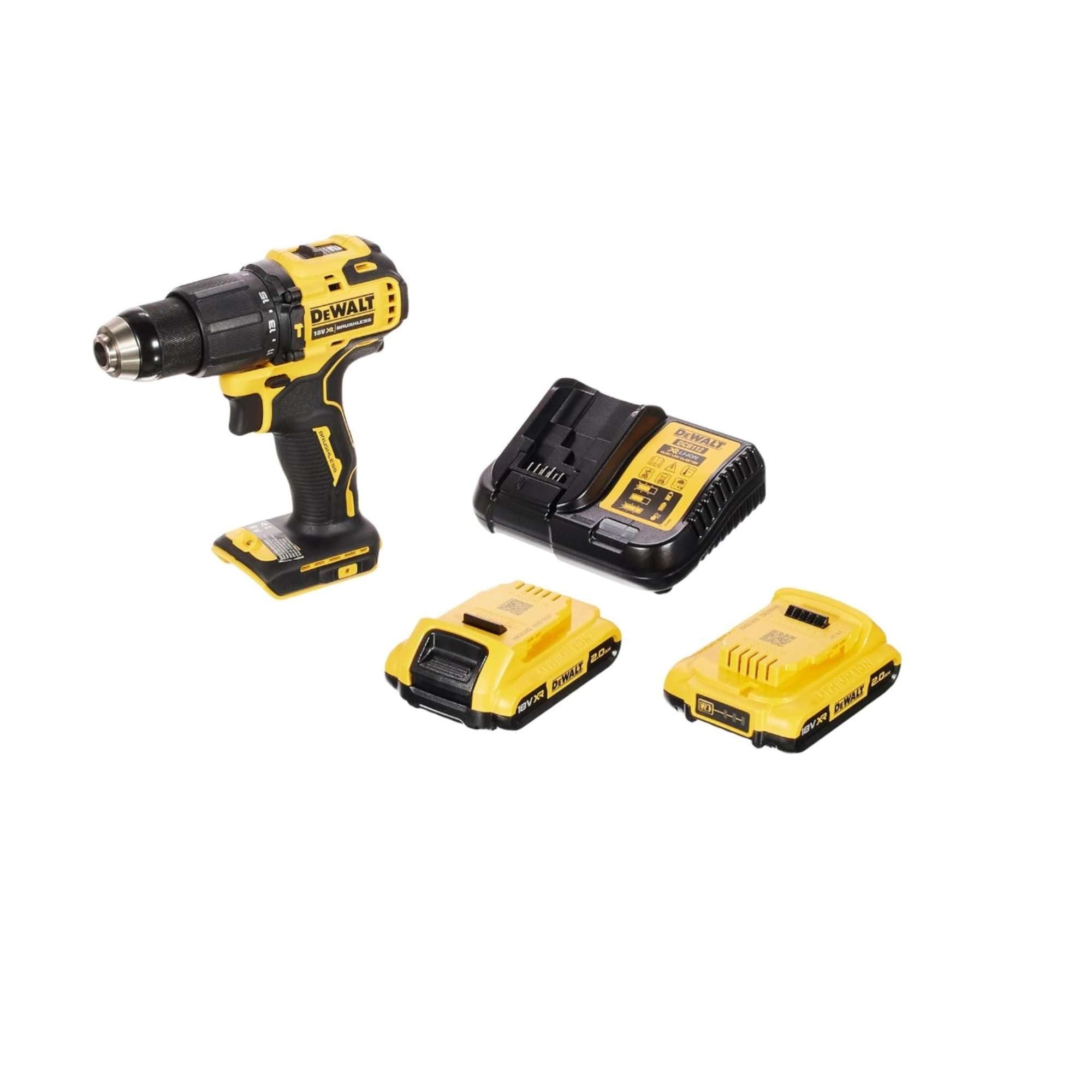 Trapano avvitatore con percussione e 2 batterie 2.0Ah - Dewalt DCD709D2T-QW