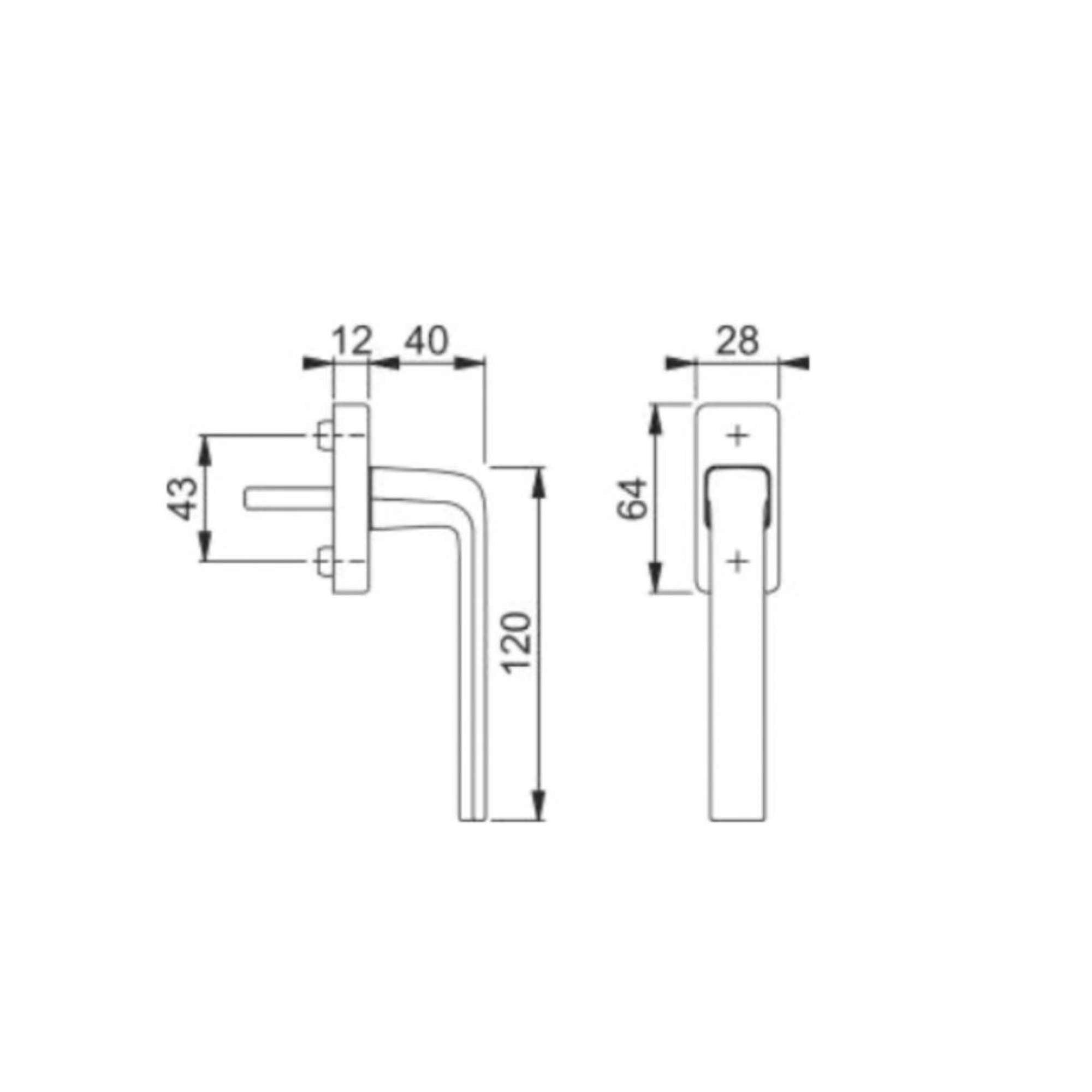 Maniglia martelinna DK F94-1 alluminio aspetto cromo satinato - Hoppe 3665631