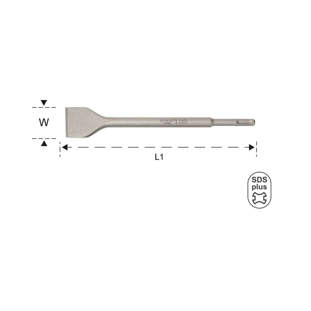 Scalpello a taglio SDS Plus 20x250mm - Maurer