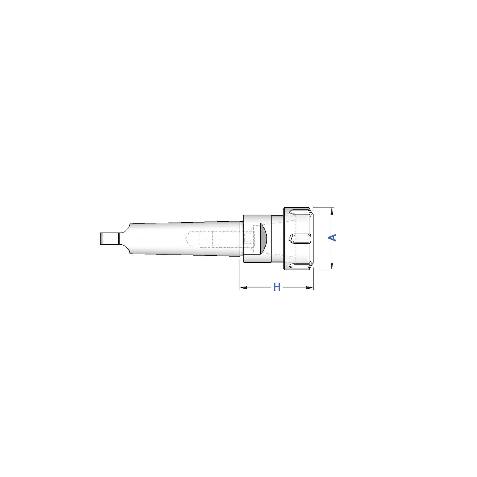 Portapinze ER attacco cono morse con tenone, ghiera standard CM 5 A - Gait 8635 H 60