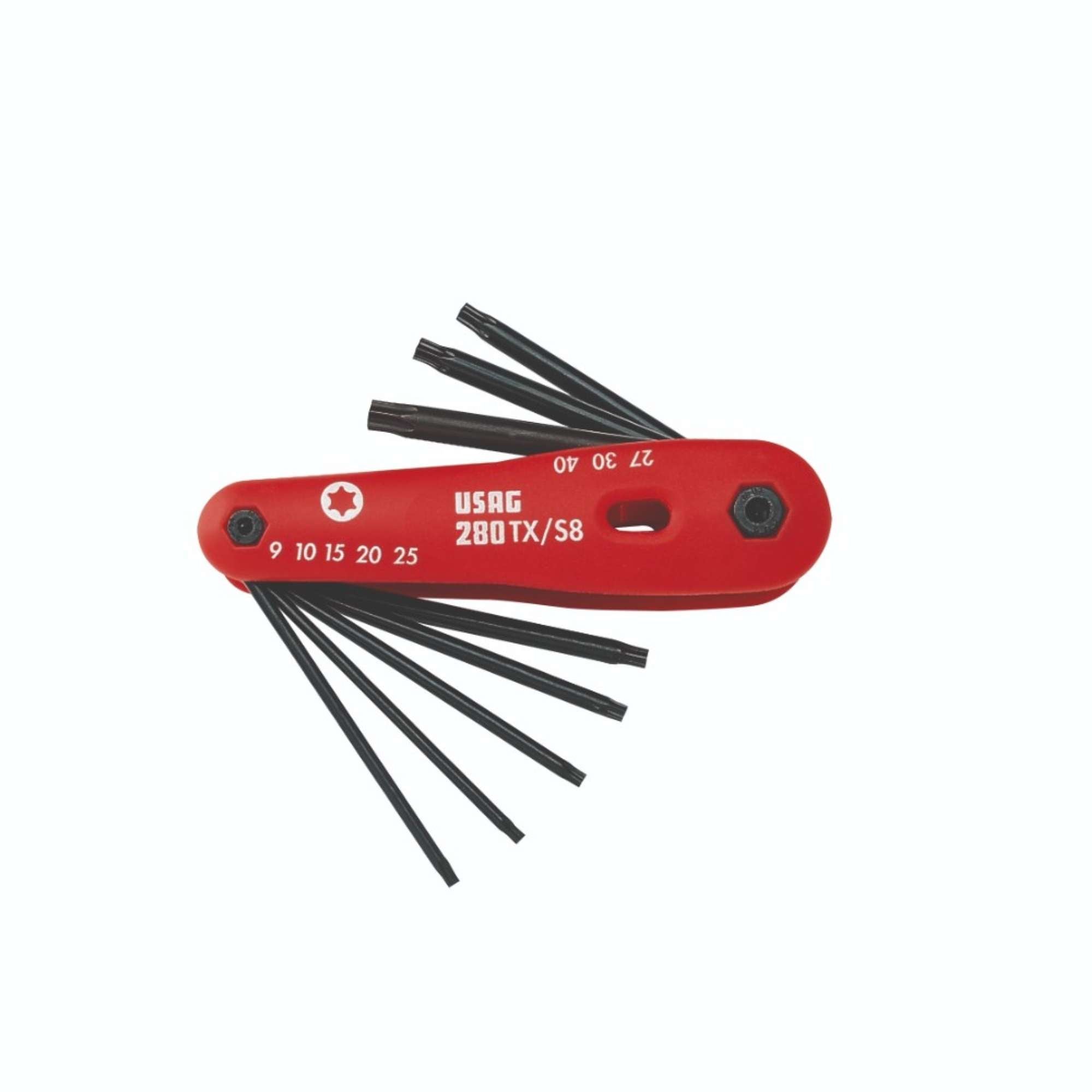 Serie di 8 chiavi maschio per viti con impronta Torx - Usag 280 TX/S8 U02800194