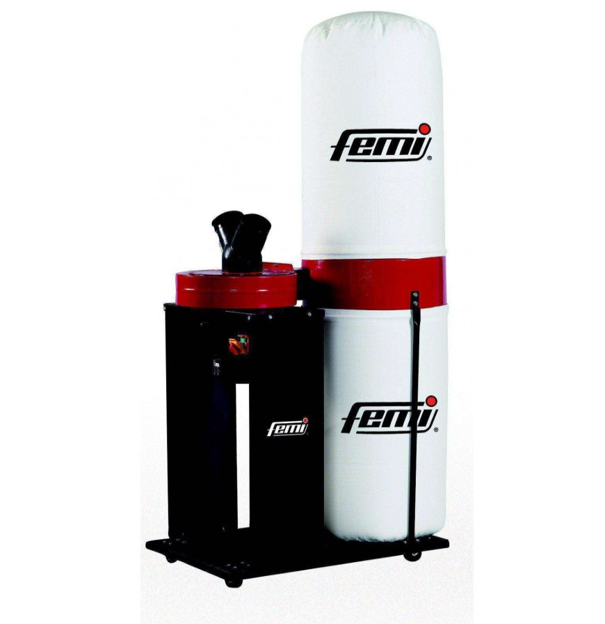 Femi 351 plus aspiratore a ciclone per trucioli motore monofase induzione 1500w aspirazione 2700m3/h