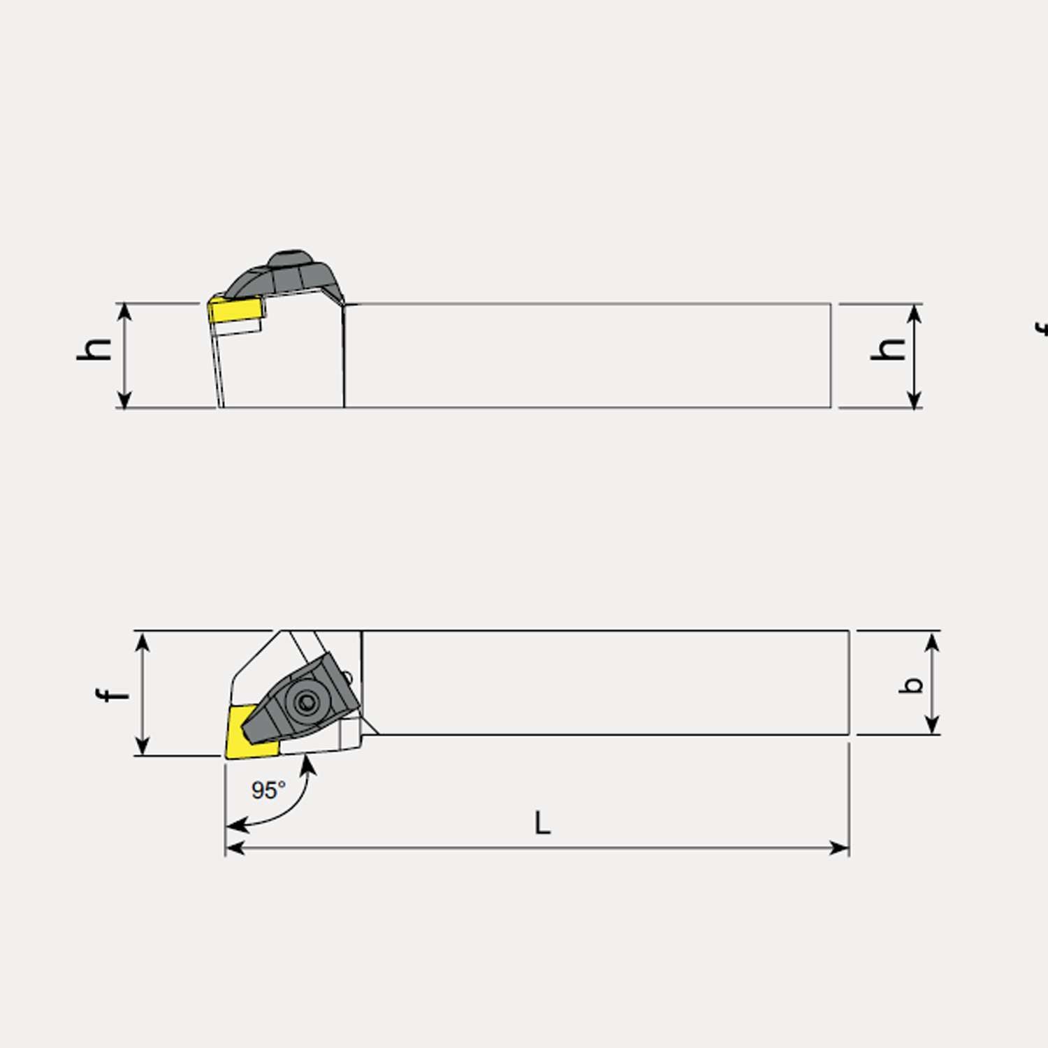 Portautensile per Tornio Inserti Negativi, Destro - Talicarb TCLN-R