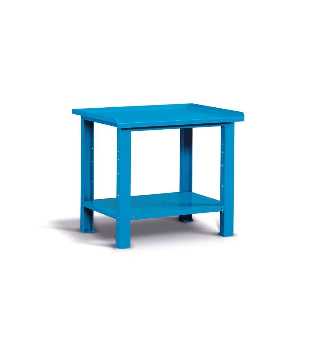 Banco da lavoro per officina 1031 x 705 x 855 H - piano in acciaio - FAMI FBG01S1000F0004 - Blu - Smontato