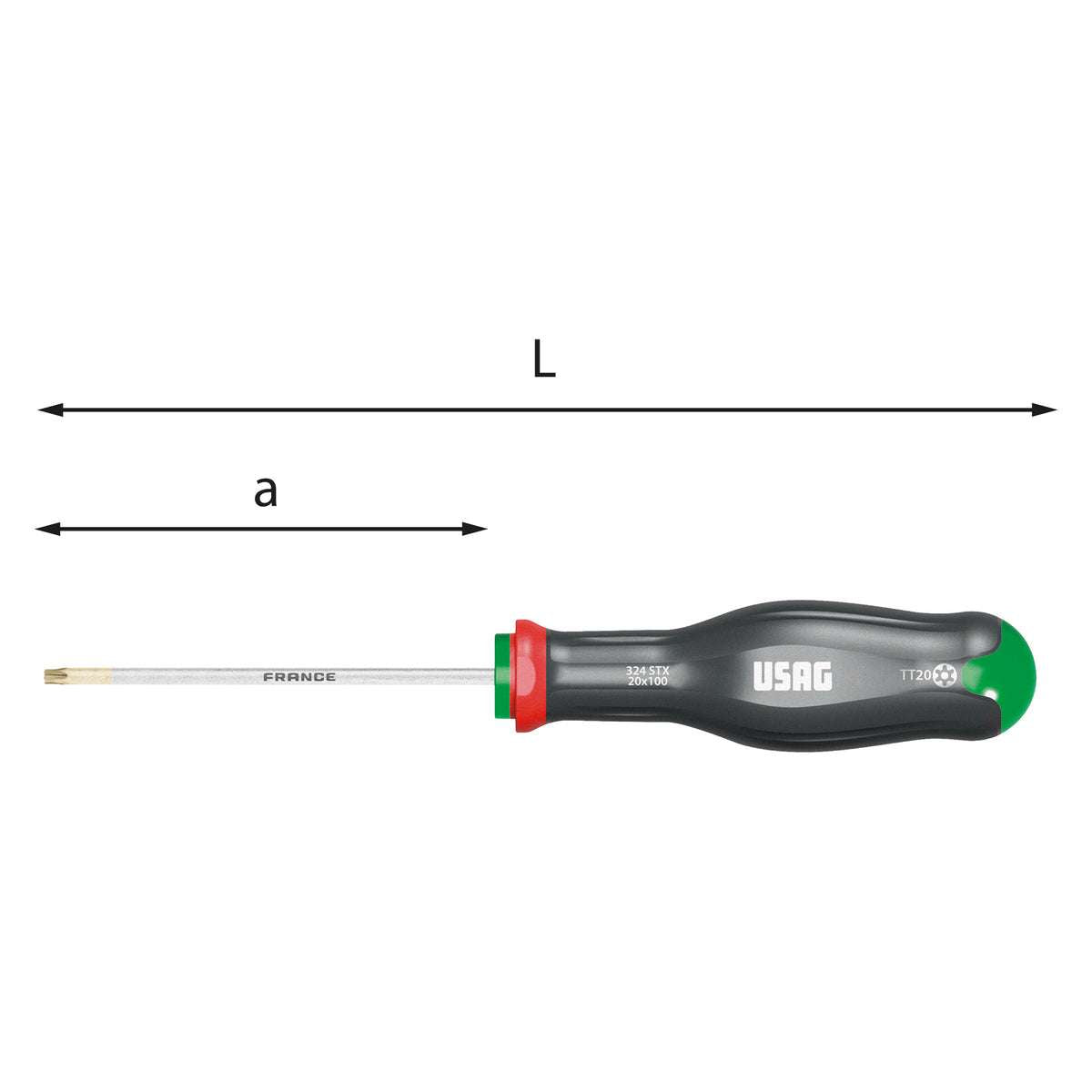 Giravite per viti con impronta TORX 324 STX T15x75 L.184mm M2 - Usag