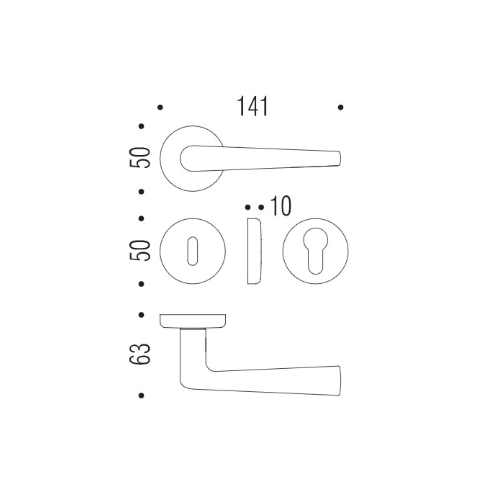 Maniglia Robotre CD91R c/rosetta q.8 - CD91R-OL