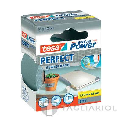 Nastro adesivo 38mmX2,75m telato grigio EXTRA POWER PERFECT TESA 56343