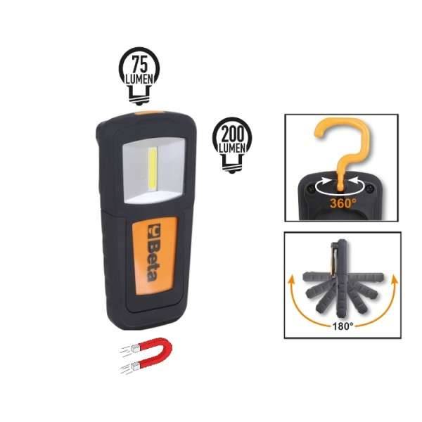 Lampada ricaricabile a led altissima luminosità 55/110 Lumen - Beta 1838COB