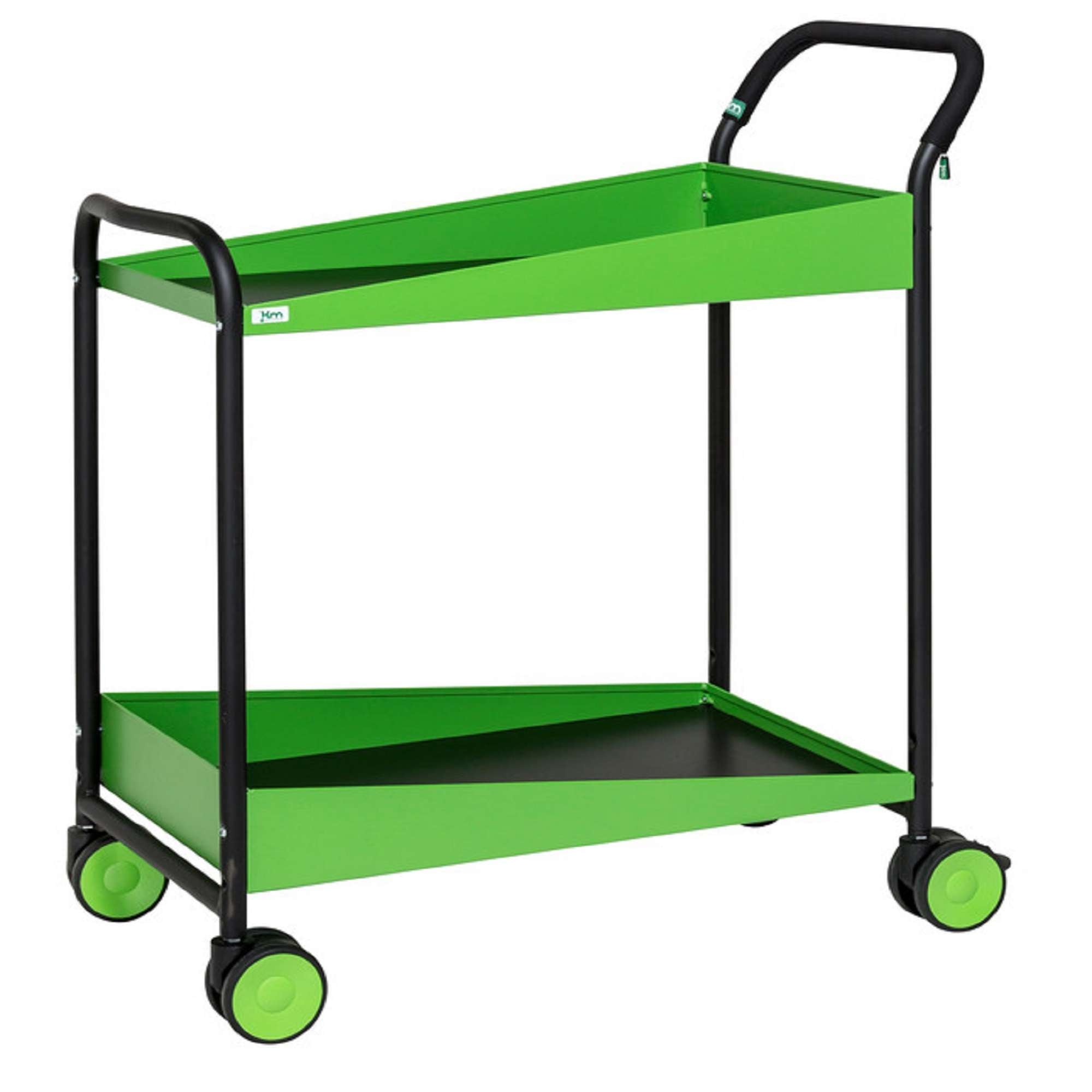 Carrello Konga con freno, 2 ripiani,Verde / Nero 866x455x980 - Kongamek KM1987