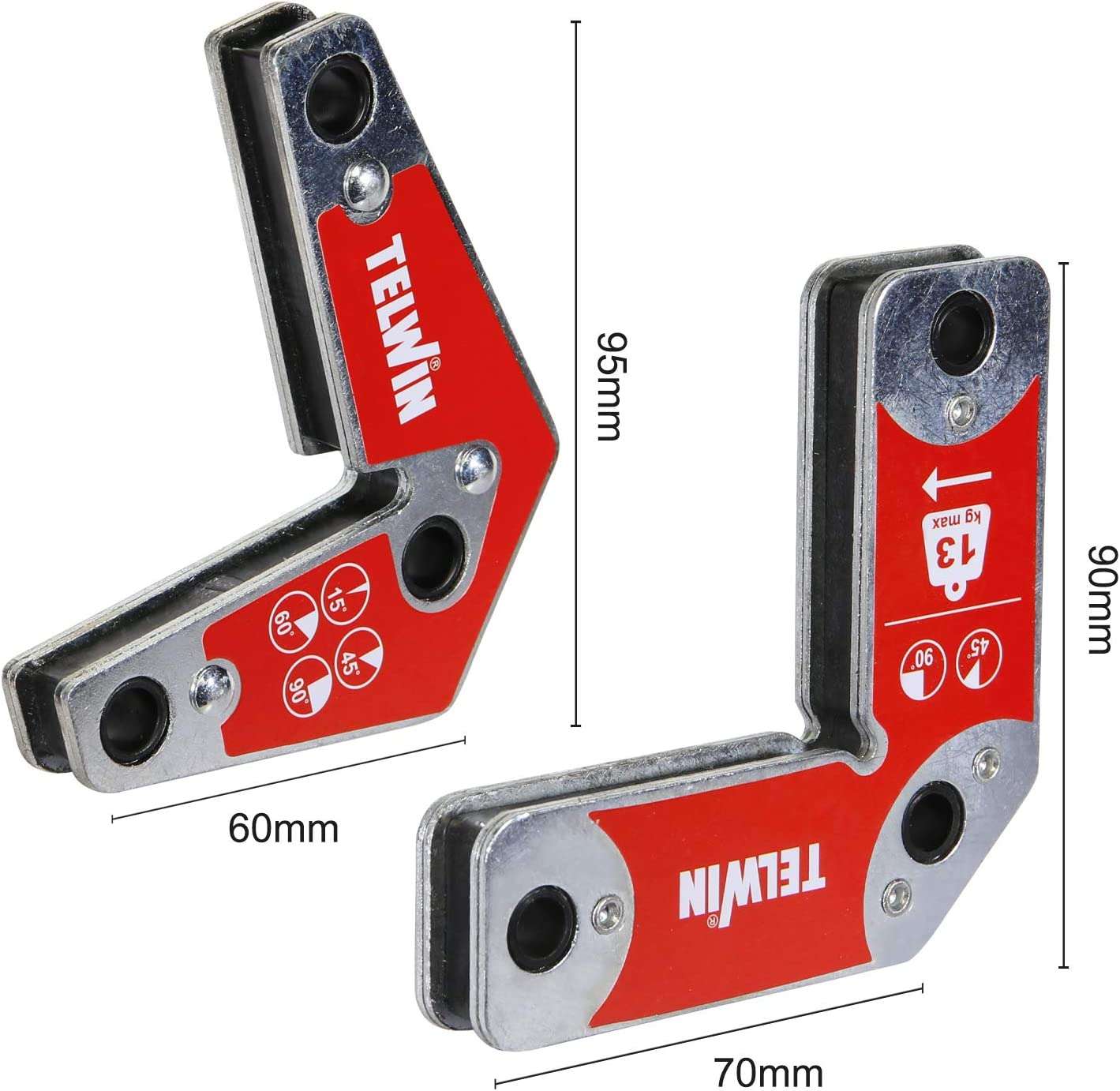 Kit posizionatori magnetici Multiuso, 9-13 kg 2 PZ BL - Telwin - 804131