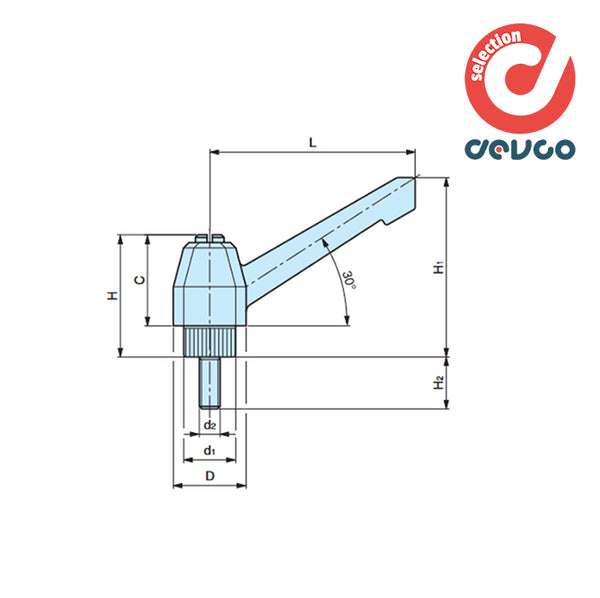 Maniglia a scatto MAP/55 m8x15 - Gamm - 7307018