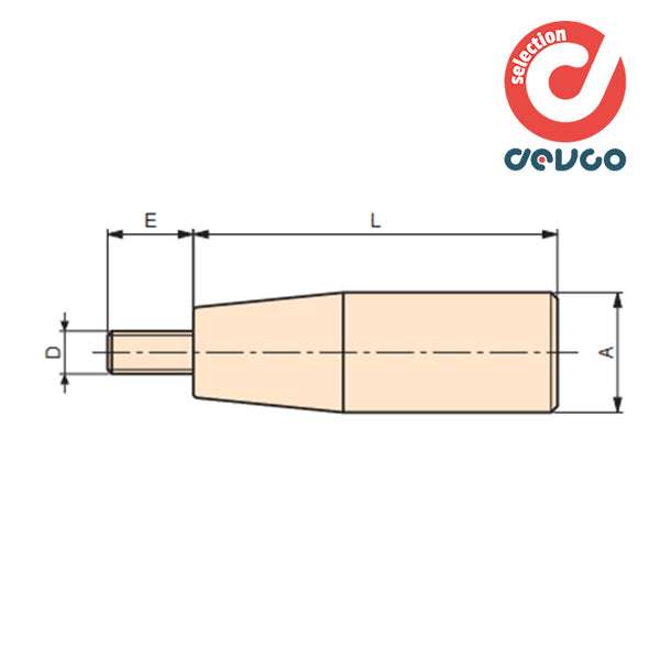 Manopola cilindrica girevole mcg/28x85 m12 - Gamm - 6138030