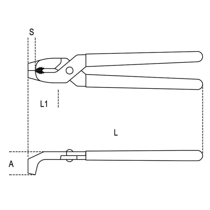 Pinza per dadi rubinetto manici ricoperti in pvc cromata L.270mm - 393 Beta