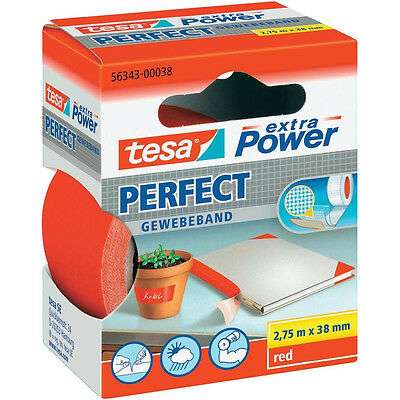 Nastro adesivo 38mmX2,75m telato rosso EXTRA POWER PERFECT TESA 56343