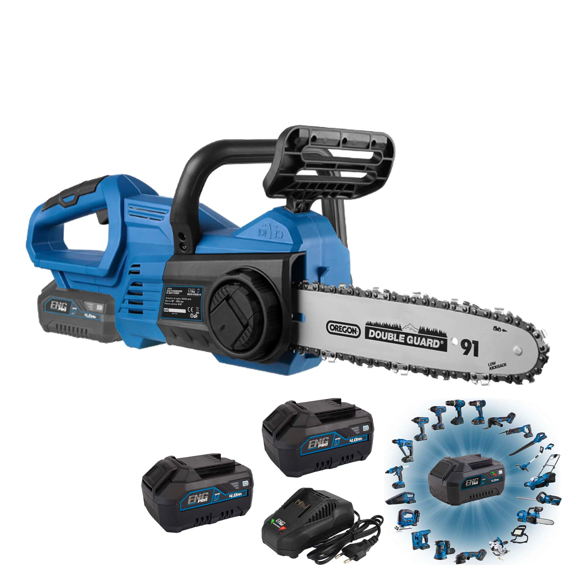 Motosega a batteria 250 mm - Linea professionale ONE4ALL 20V ENGPRO 1B20-ES00