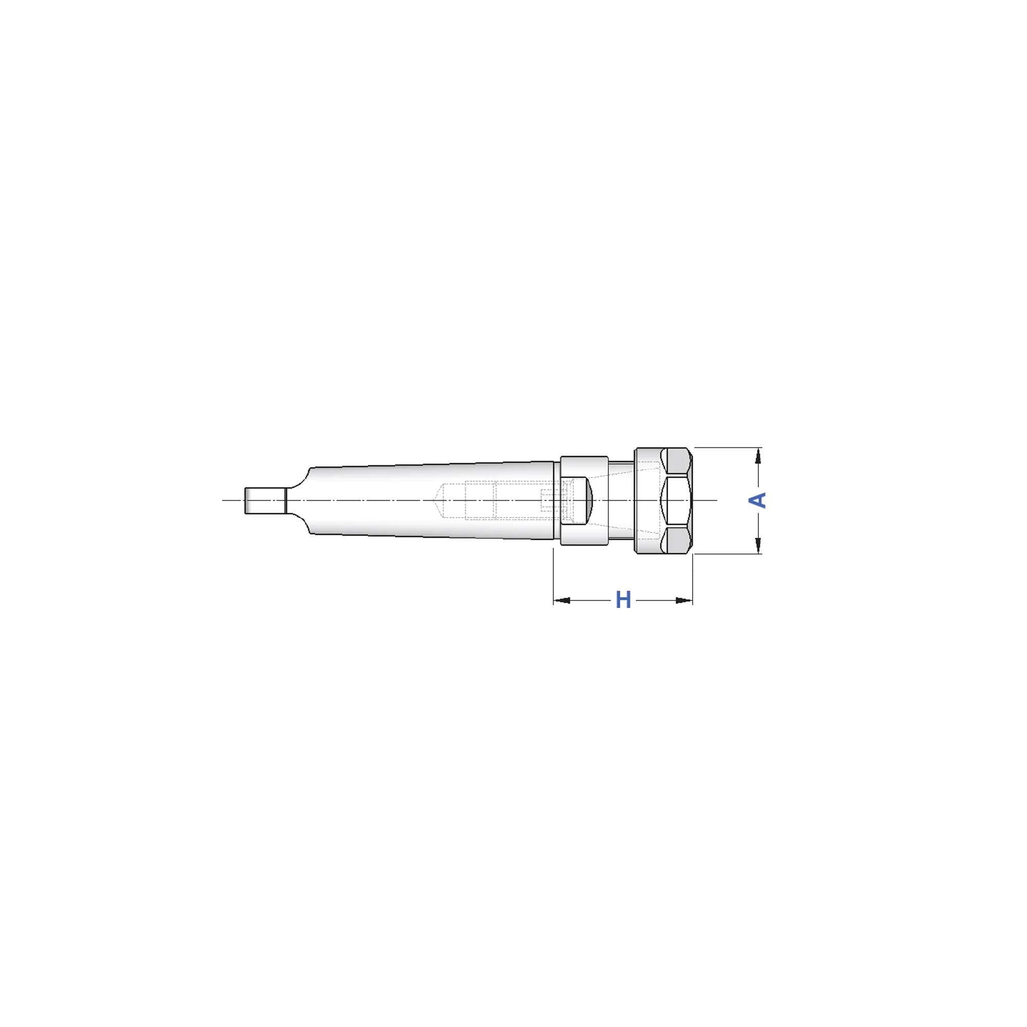 Portapinze ER attacco cono morse con tenone, ghiera esagonale CM 2 A - Gait 8626 H 50